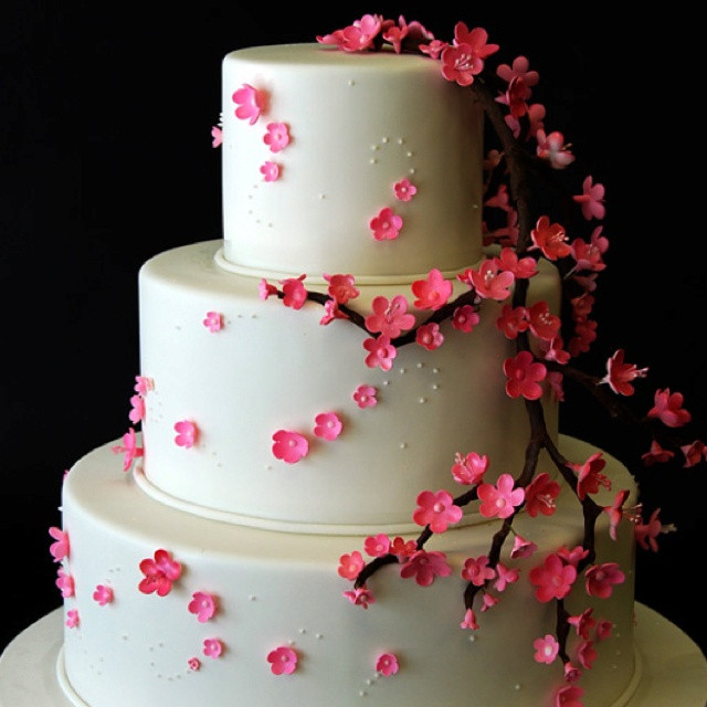 Japanese Wedding Cakes
 Japanese Cherry Blossom Wedding Cake