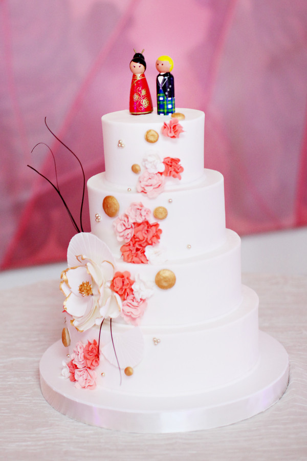 Japanese Wedding Cakes
 Japanese Inspired White Wedding Cake Elizabeth Anne