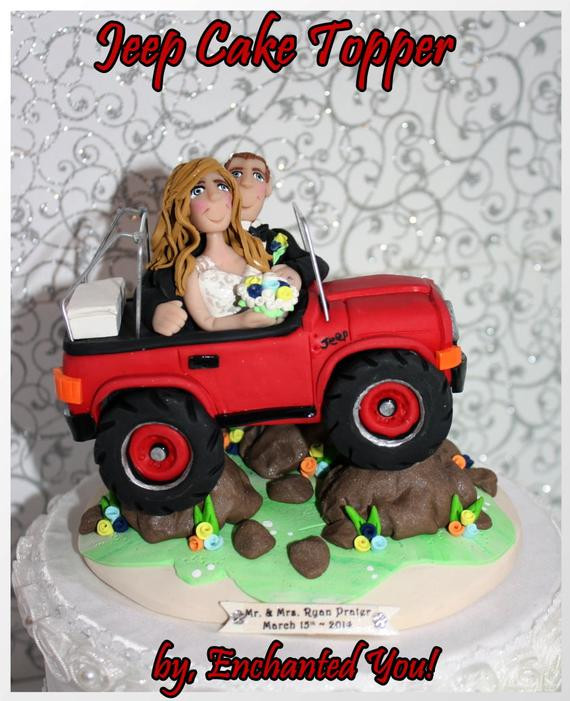 Jeep Wedding Cakes
 Deluxe Jeep Wedding Cake Topper Personailzed Custom