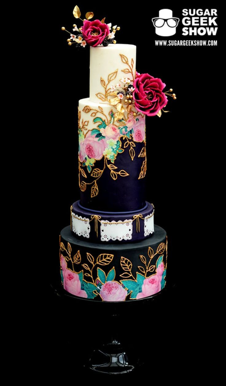 Jewel Wedding Cakes
 399 best Cake 3 Black White with Splash of color images