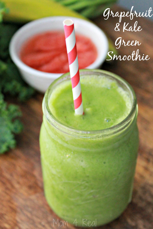 Kale Smoothie Recipes Healthy
 Healthy Grapefruit and Kale Green Smoothie Recipe Mom 4 Real