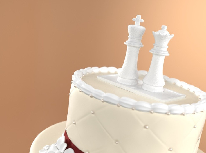 King And Queen Wedding Cakes
 Chess Cake Topper King and Queen SBB3J5CAN by Wedding3D