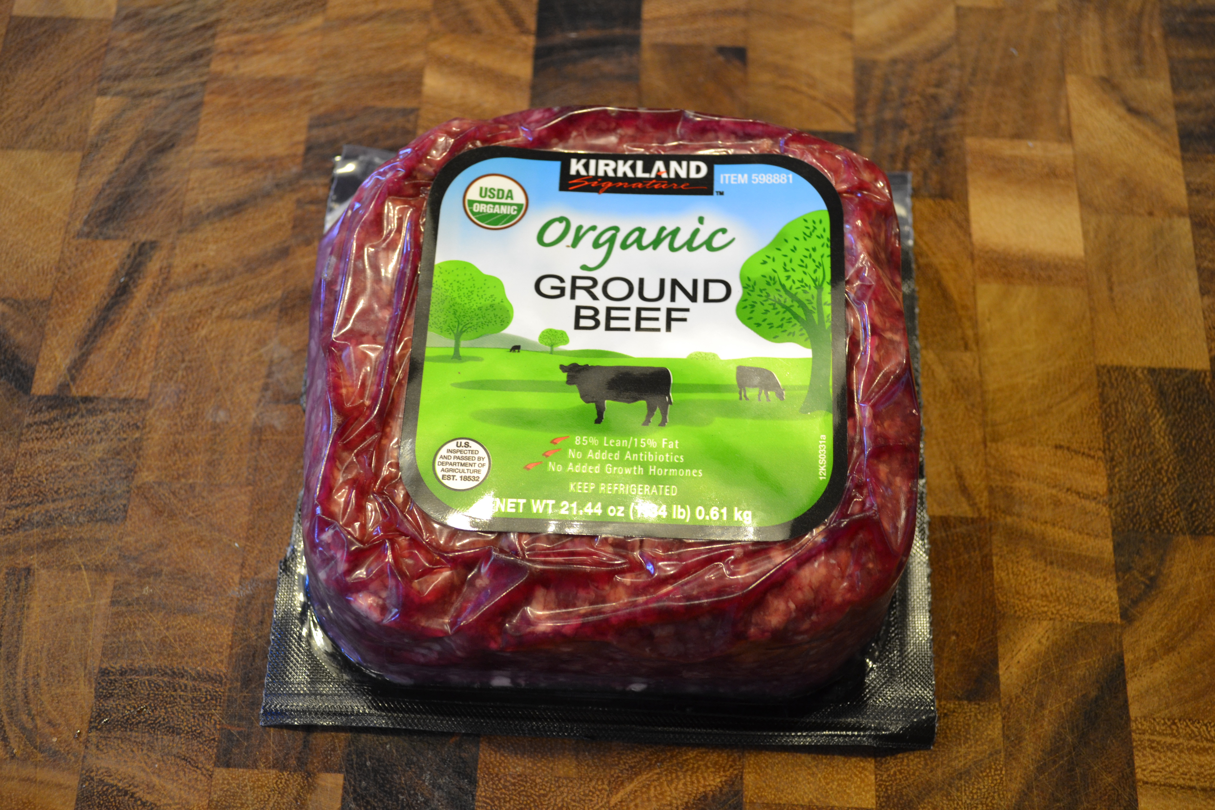 Kirkland Organic Ground Beef
 Pete’s Burgers The Breakfast Burger