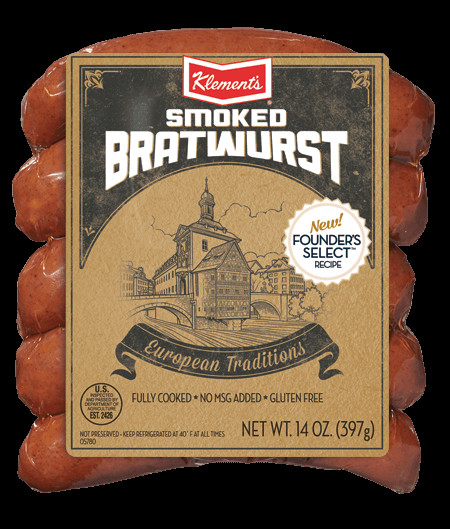 Klements Beef Summer Sausage
 14oz Smoked Bratwurst