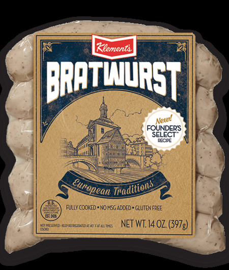 Klements Beef Summer Sausage
 14oz Bratwurst