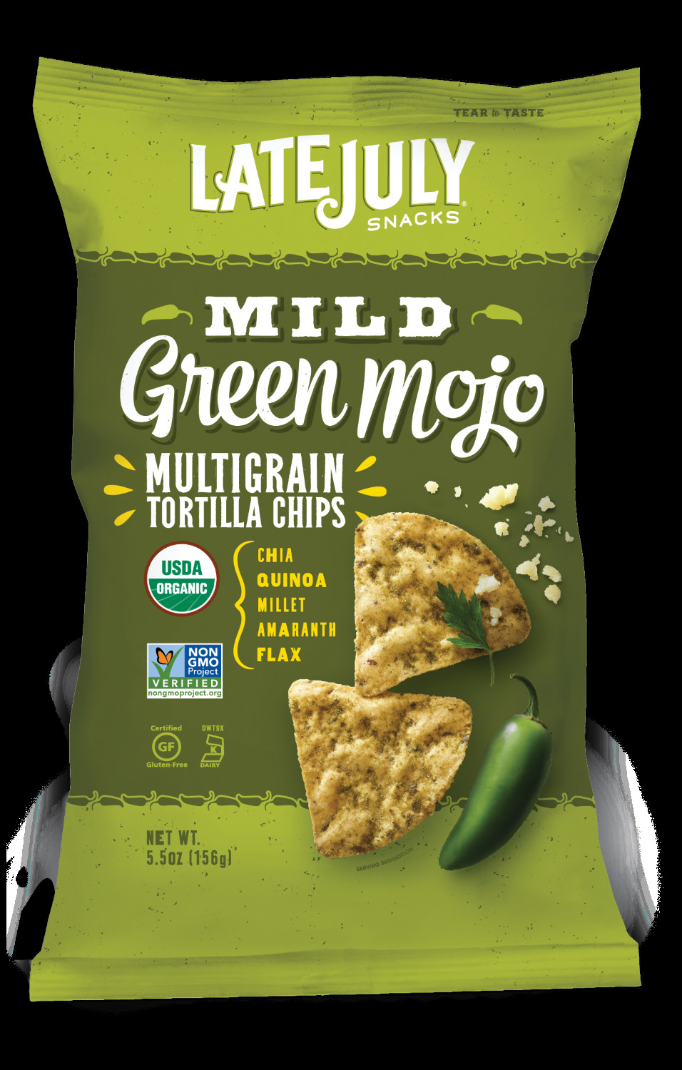 Late July Crackers
 Late July Snacks Mild Green Mojo Multigrain Tortilla