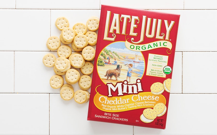 Late July Crackers
 Organic Cheddar Cheese Sandwich Crackers Late July