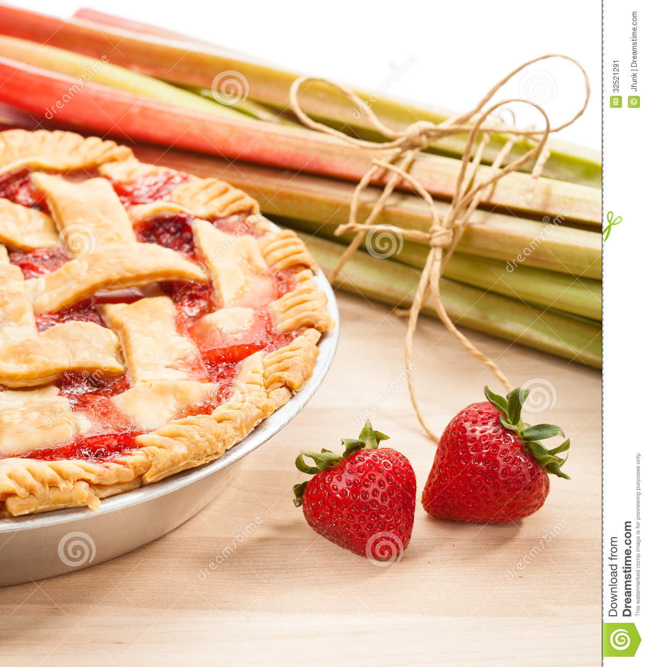 Late Summer Desserts
 Strawberry Rhubarb Pie Stock Image Image