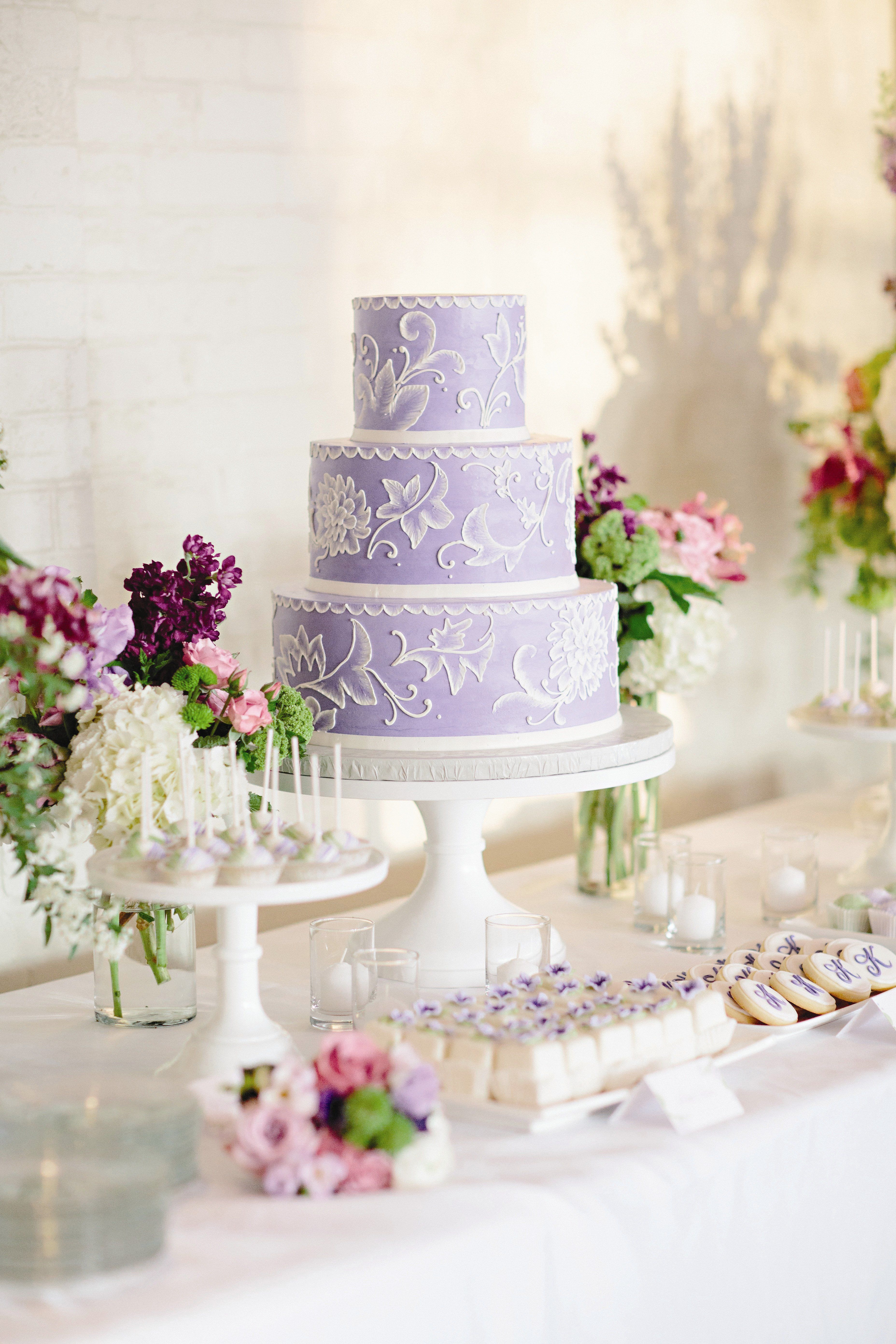 Lavender And White Wedding Cake
 Lavender and White Wedding Cake