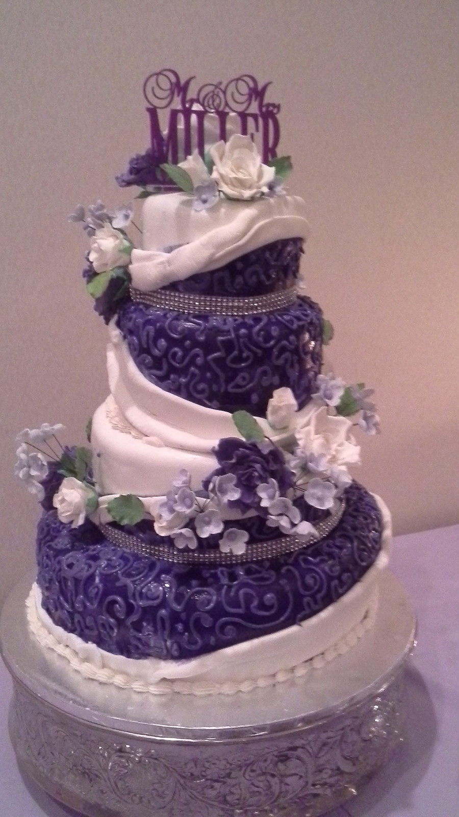 Lavender And White Wedding Cake
 Purple And White Wedding Cake CakeCentral