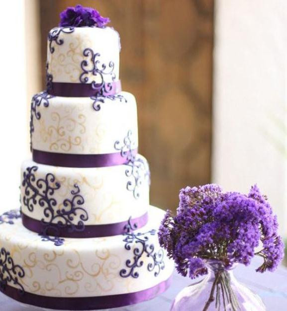 Lavender And White Wedding Cake
 Purple Themes Archives Weddings Romantique