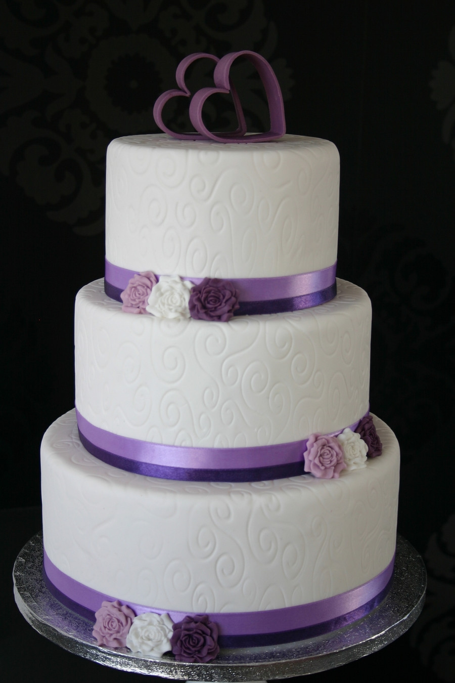 Lavender And White Wedding Cake
 White Purple Wedding Cake CakeCentral