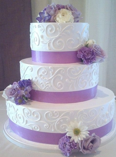 Lavender And White Wedding Cake
 White and lavender wedding cake 1774