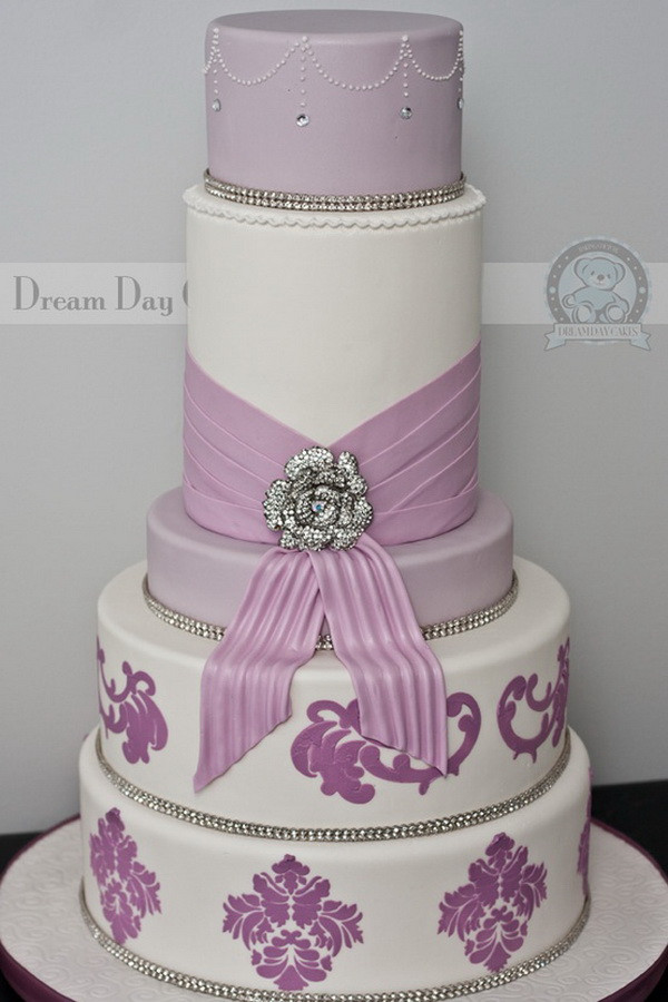 Lavender And White Wedding Cake
 Purple Wedding Cakes