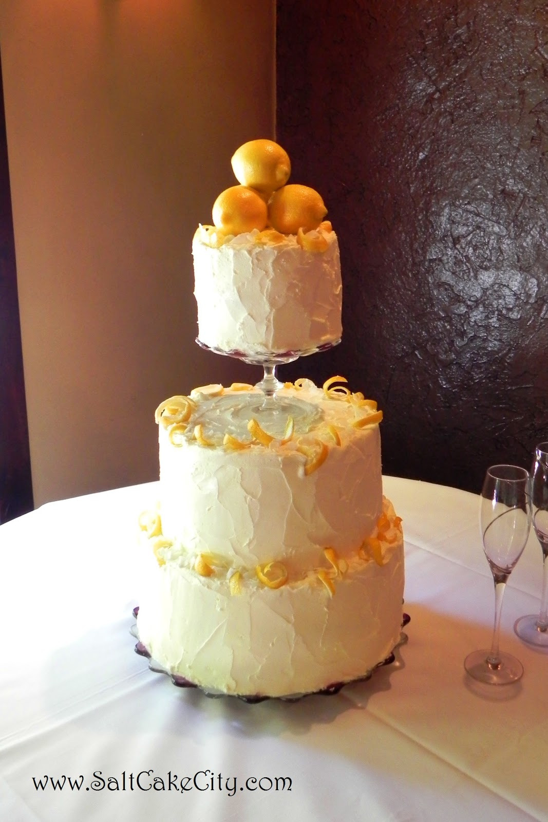 Lemon Wedding Cakes
 Salt Cake City Lemon Buttercream Wedding Cake