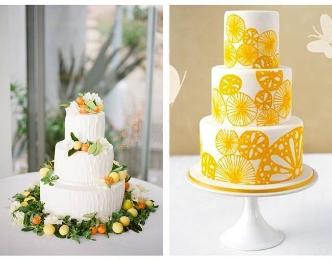 Lemon Wedding Cakes
 Citrus Inspired Wedding Cakes