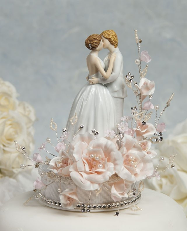 Lesbian Wedding Cakes
 Crystal Romance Lesbian Gay Wedding Cake Topper Custom