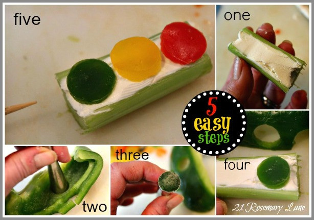 Light Healthy Snacks
 21 Rosemary Lane Healthy "Traffic Light" Veggie Snack