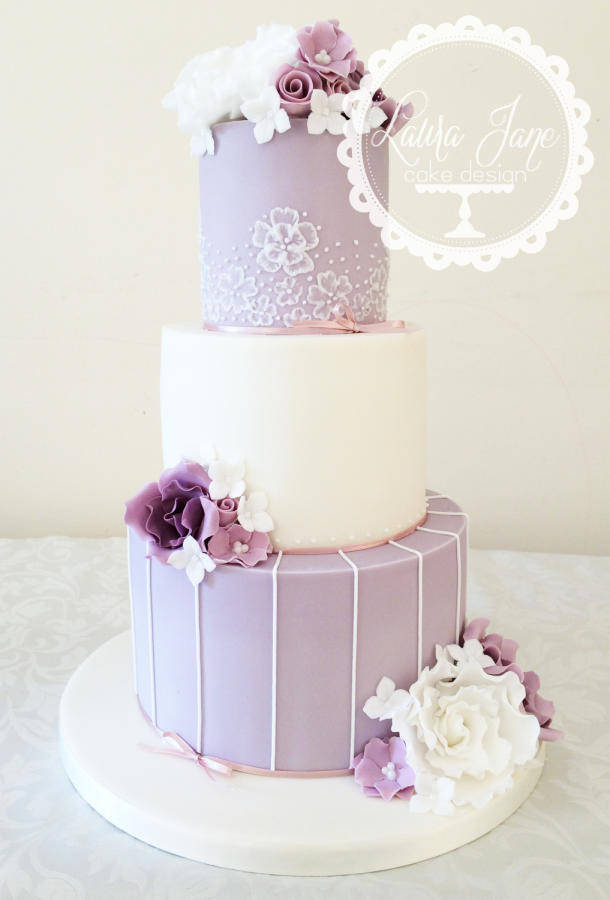Lilac Wedding Cakes
 Lilac and ivory wedding cake cake by Laura Davis