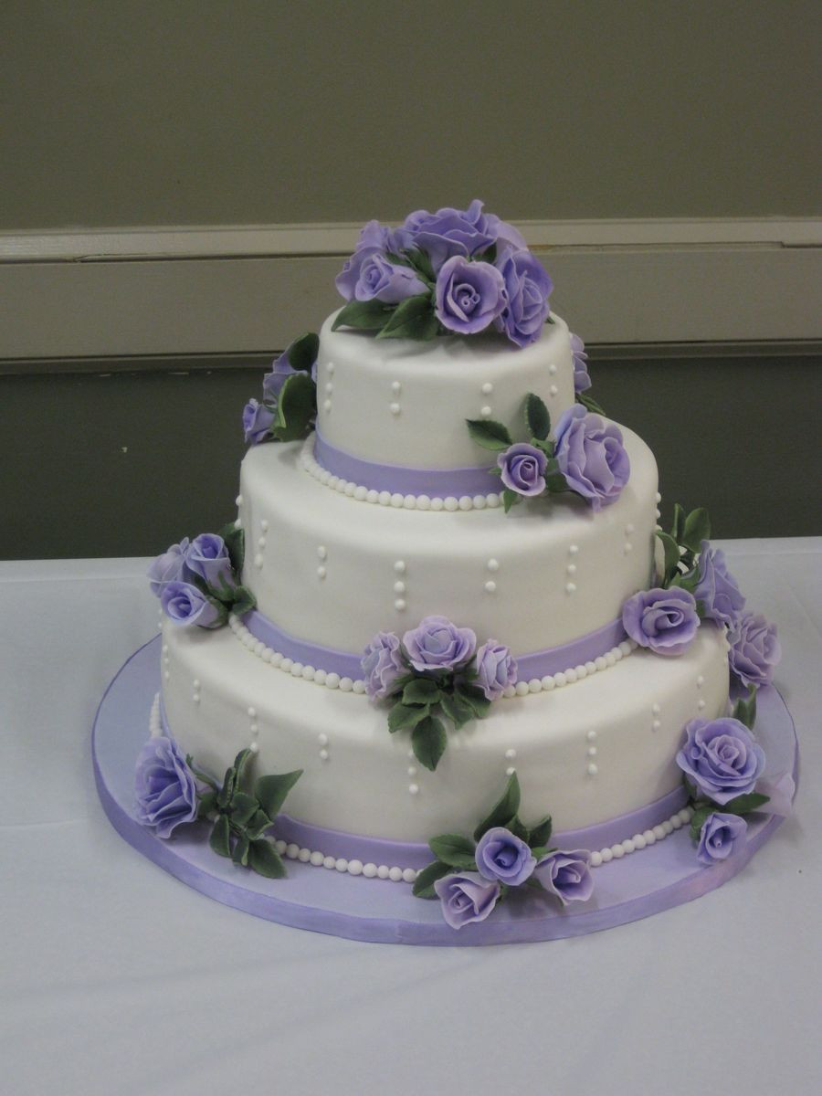 Lilac Wedding Cakes
 Lilac Roses Wedding Cake CakeCentral