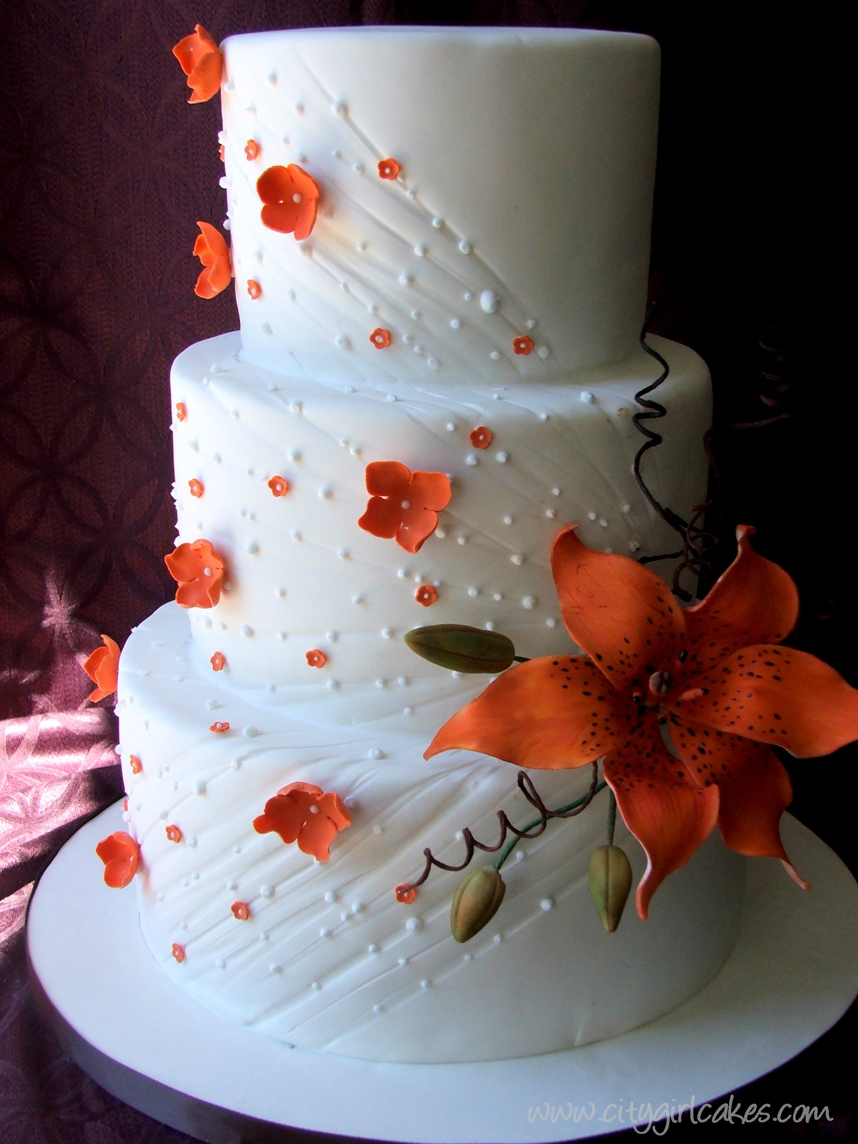 Lilly Wedding Cakes
 Tipping the Love Scale – Tiger Lily Wedding Cake