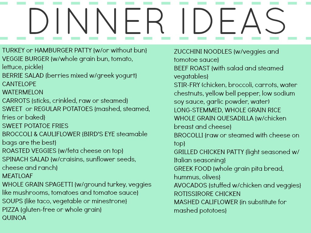 List Of Healthy Dinners
 HEALTHY MEALS AND SNACKS FOR YOUR TODDLERS AND KIDS