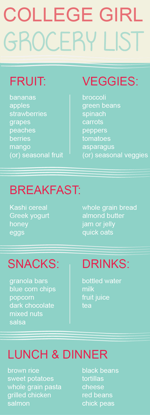 List Of Healthy Snacks For College Students
 Cable flys middle healthy food shopping list college student