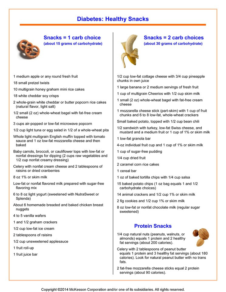 List Of Healthy Snacks For Diabetics
 Summit Medical Group