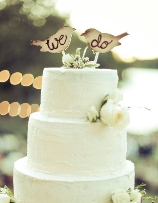 Love Birds Wedding Cakes
 Cake Topper Love Birds Rustic Wedding Decor item E