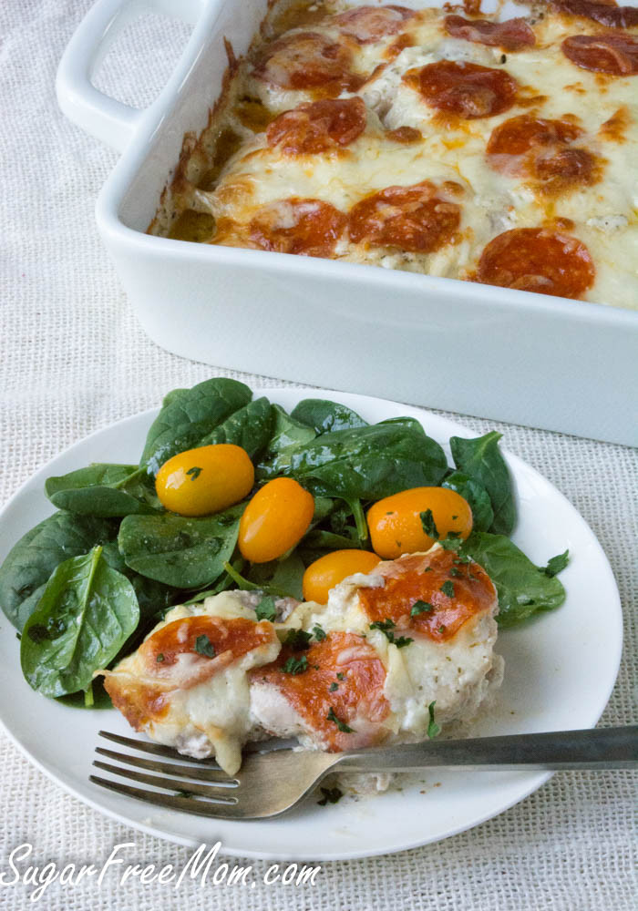Low Carb Healthy Recipes
 Easy Low Carb Cheesy Pizza Chicken Bake