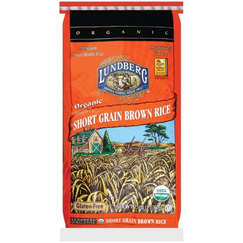 Lundberg Organic Brown Rice
 Lundberg Brown Short Grain Rice Organic 25 Pound