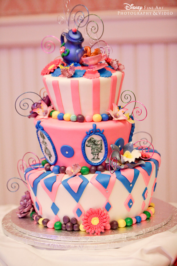 Mad Hatter Wedding Cakes
 Wedding Cake Wednesday Blue & Pink Mad Hatter