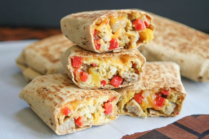 Make Ahead Healthy Breakfast Burritos
 Chicken Apple Sausage Breakfast Burritos Freezable Make