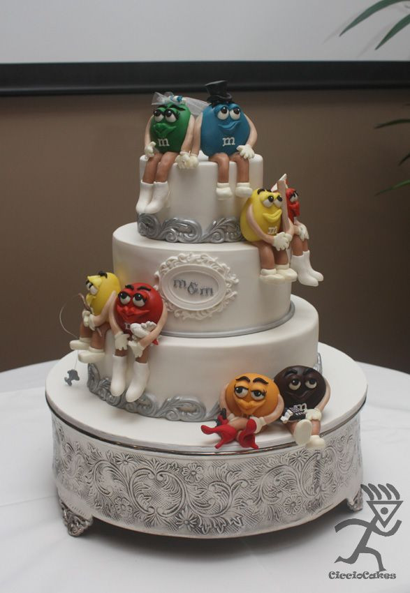 M&amp;M Wedding Cakes
 M Wedding Cake M characters made from Modelling