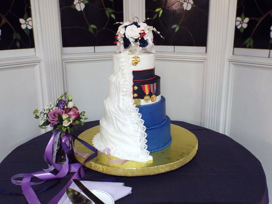 Marine Wedding Cakes
 Memorial Day Wedding rine Dress Blues CakeCentral