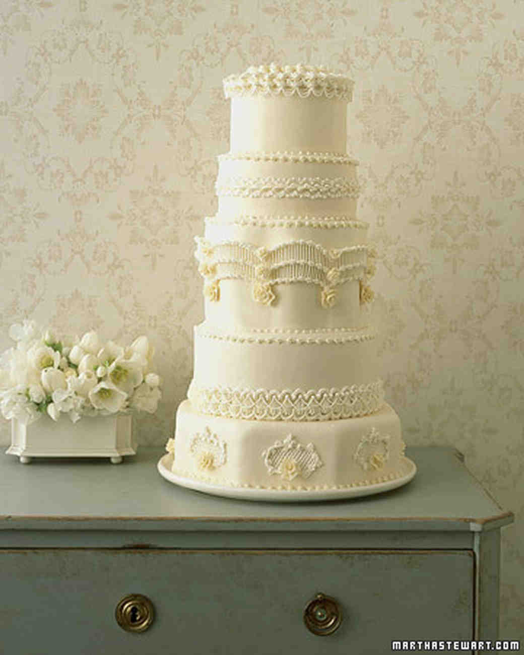 Martha Stewart Wedding Cakes
 Regal Piped Wedding Cake Recipe