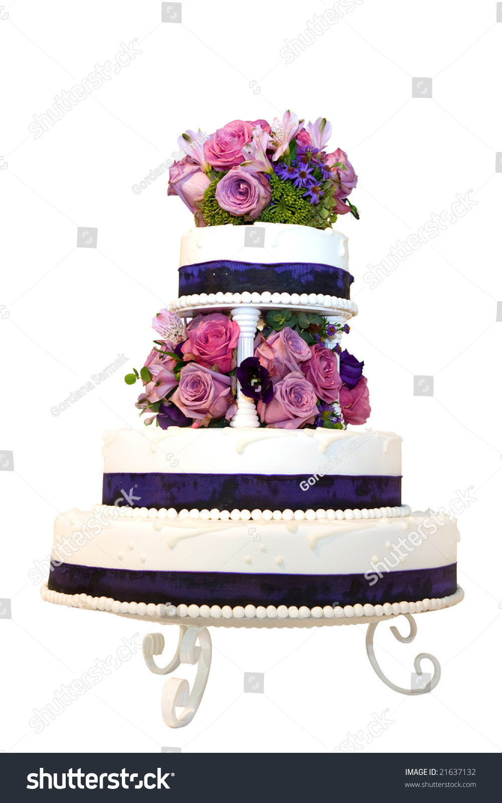 Marzipan Wedding Cakes
 Wedding Cake White Icing Decorated Marzipan Stock