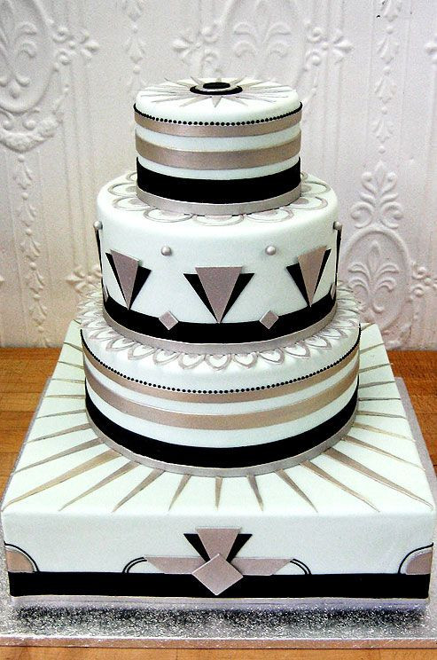 Masculine Wedding Cakes
 Art deco groom s cake Crisp clean lines and subtle