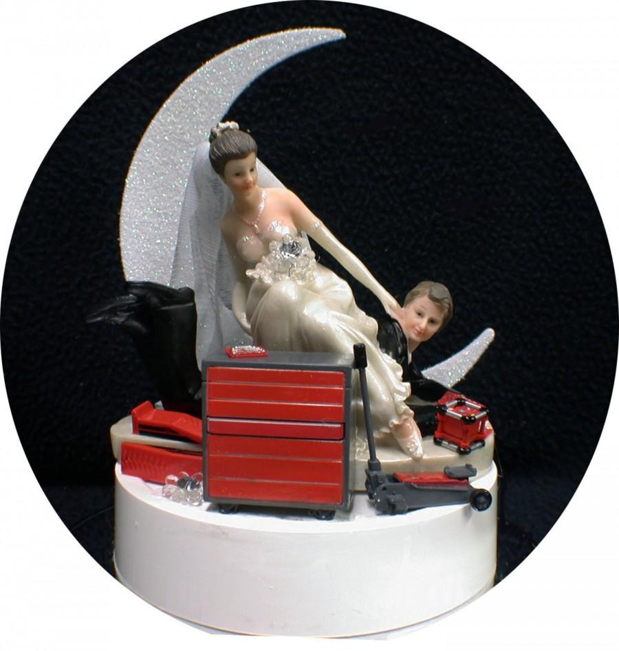 Mechanic Wedding Cakes
 Car AUTO MECHANIC Tools Wedding Cake Topper Bride & Groom