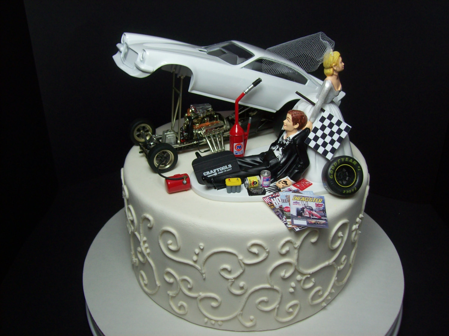 Mechanic Wedding Cakes
 Funny Wedding Cake Topper for Mechanics AUTO MECHANIC Chevy