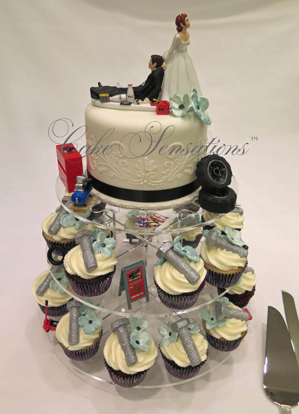 Mechanic Wedding Cakes
 Cake Sensations Calgary AB Wedding Cake