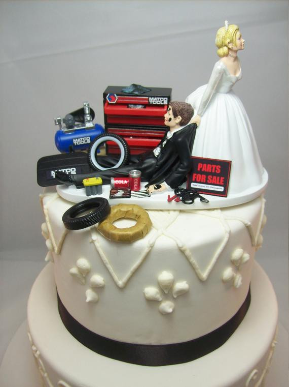 Mechanic Wedding Cakes
 Funny Wedding Cake Topper for Mechanics AUTO MECHANIC MATCO