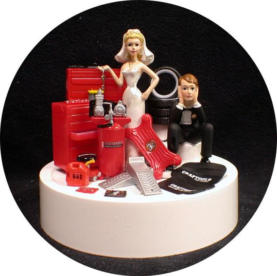 Mechanic Wedding Cakes
 Car AUTO MECHANIC Wedding Cake Topper Key Bride & Groom Tool