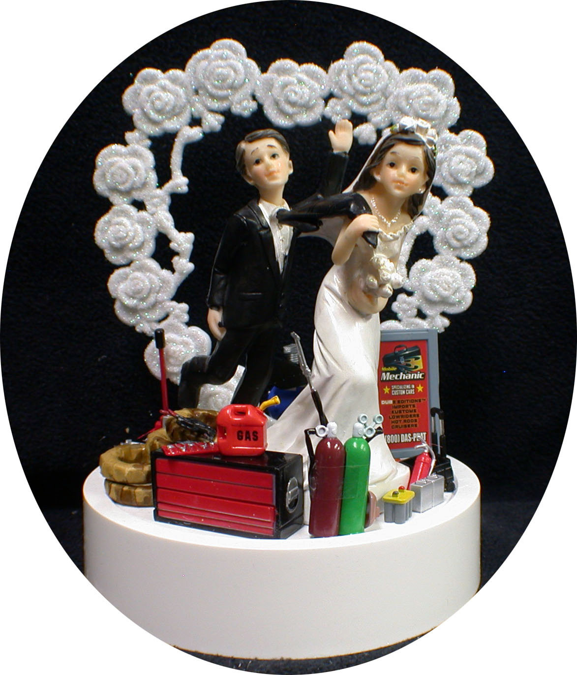 Mechanic Wedding Cakes
 Heart Car AUTO MECHANIC Wedding Cake Topper Bride Groom top