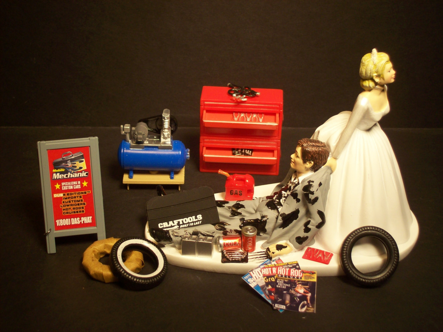 Mechanic Wedding Cakes
 AUTO MECHANIC Bride and Groom Wedding Cake Topper Tools Funny