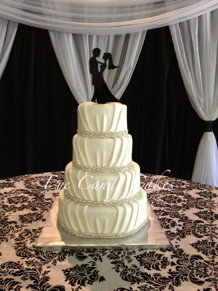 Meijers Wedding Cakes
 Love how the tucked fondant looks like real material