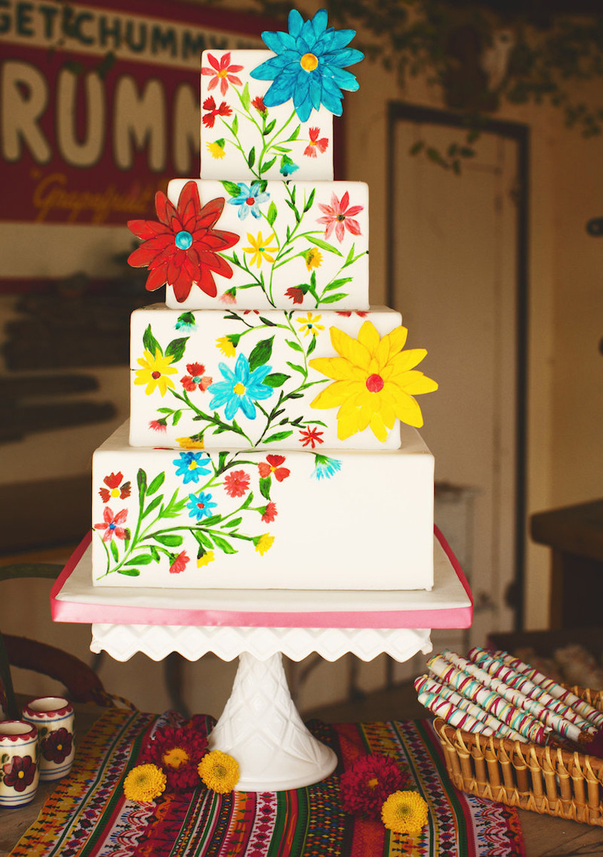 Mexican Themed Wedding Cakes
 Wedding Decor Mexican Fiesta Inspiration & Bright Florals