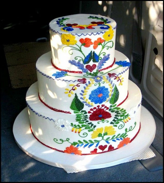 Mexican Themed Wedding Cakes
 11 best Mexican Embroidery Cake images on Pinterest