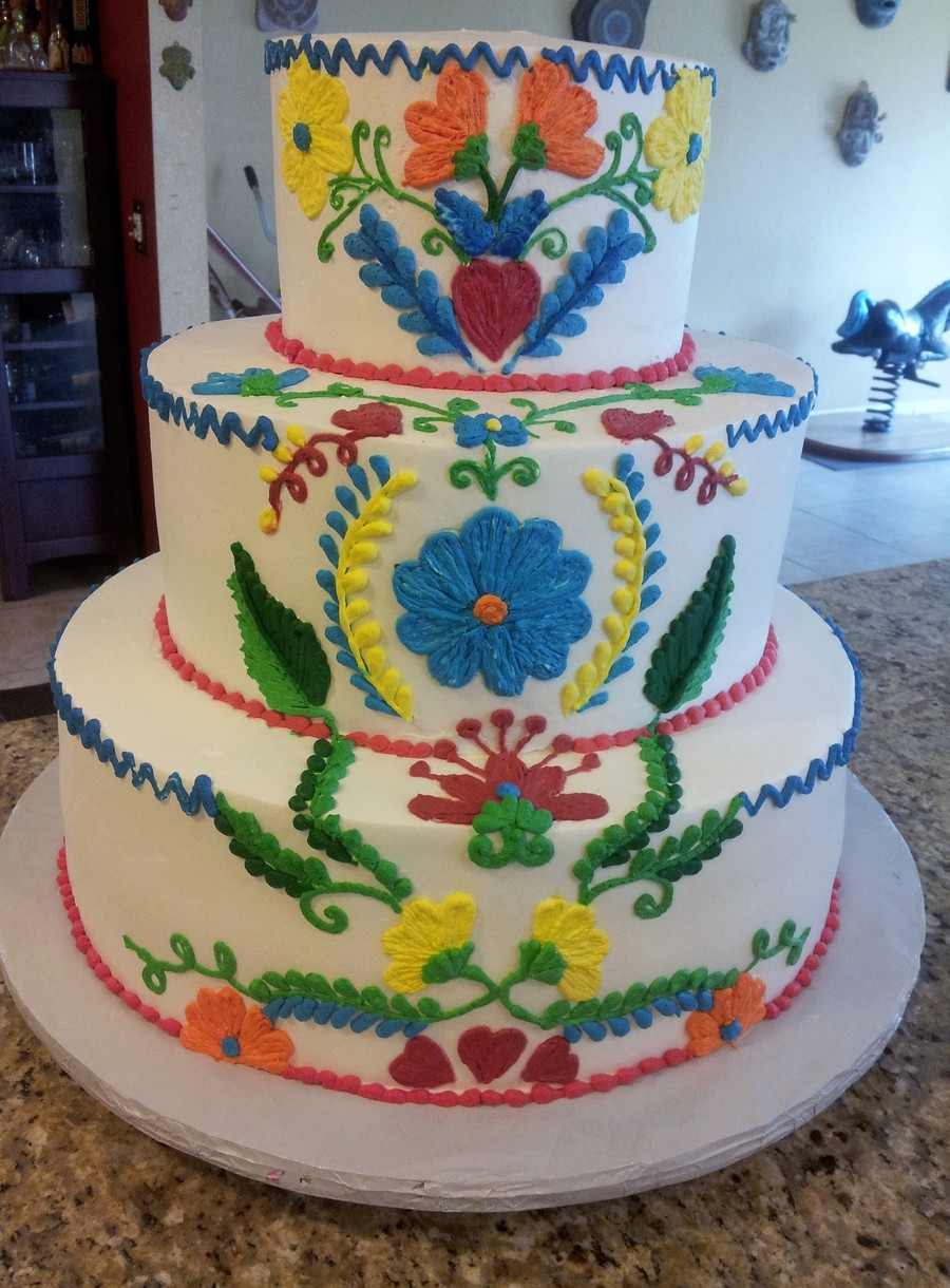 Mexican Wedding Cakes
 Vintage Embroidered Mexican Wedding Cake CakeCentral