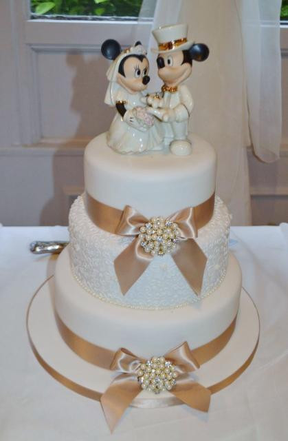 Mickey Mouse Wedding Cakes
 3 Tier Wedding Cake with Mickey & Minnie Mouse Topper JPG